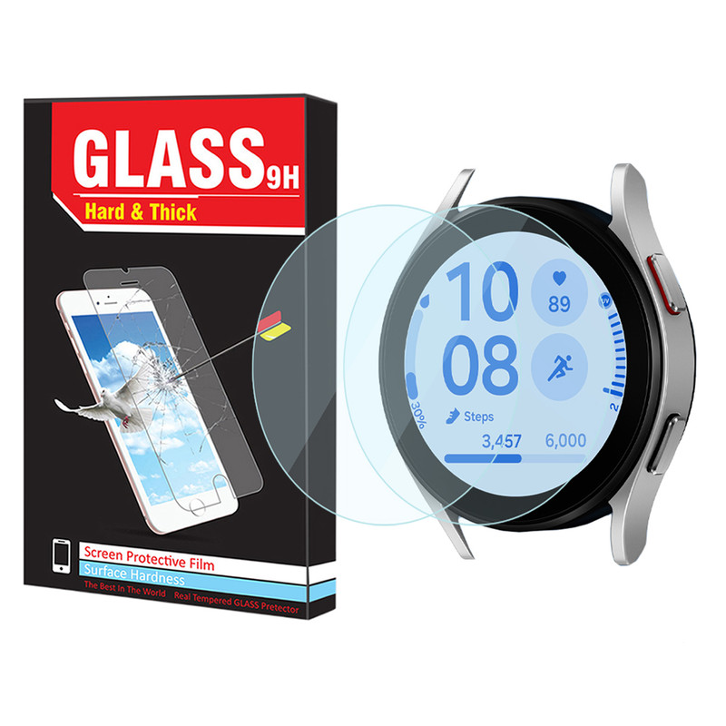 محافظ صفحه نمایش شیشه‌ای هارد اند تیک مدل Glass-HT مناسب برای ساعت هوشمند سامسونگ Galaxy Watch FE بسته دو عددی