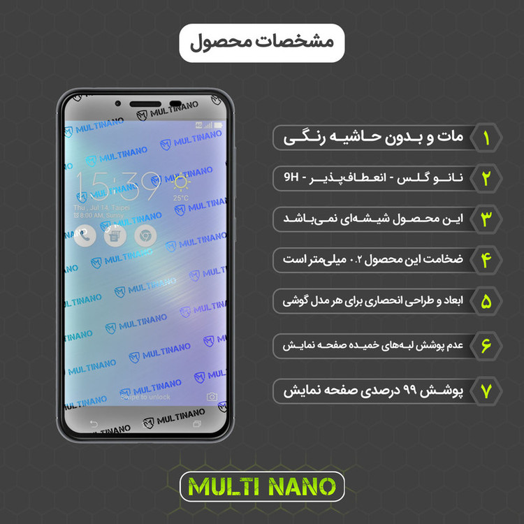 محافظ صفحه نمایش مات مولتی نانو مدل X-S2M مناسب برای گوشی موبایل ایسوس Zenfone 3 Max / ZC553KL بسته دو عددی