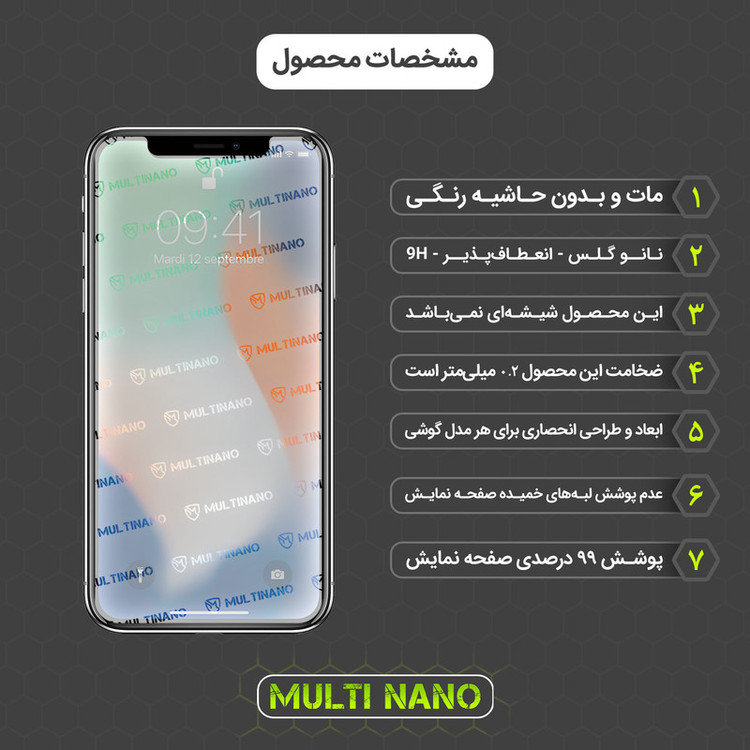 محافظ صفحه نمایش مات مولتی نانو مدل X-S2M مناسب برای گوشی موبایل اپل iPhone XS بسته دو عددی