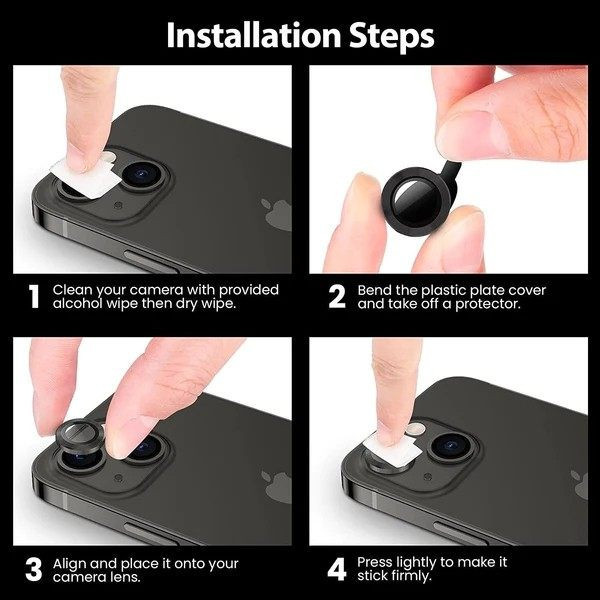 محافظ لنز دوربین مدل رینگی مناسب برای گوشی موبایل اپل iPhone 12 pro max بسته 3 عددی