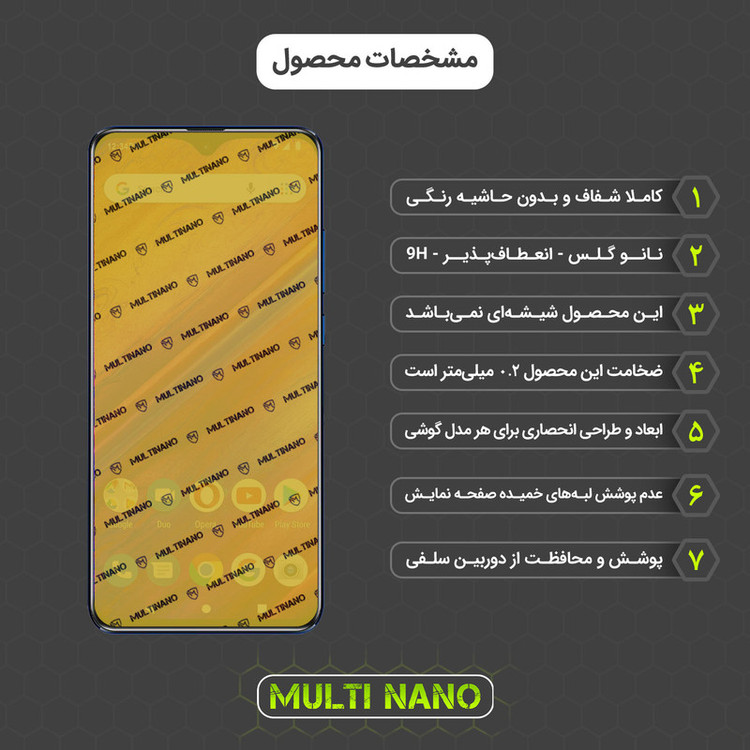 محافظ صفحه نمایش مولتی نانو مدل X-SFG مناسب برای گوشی موبایل بلو G9 به همراه برچسب پوششی