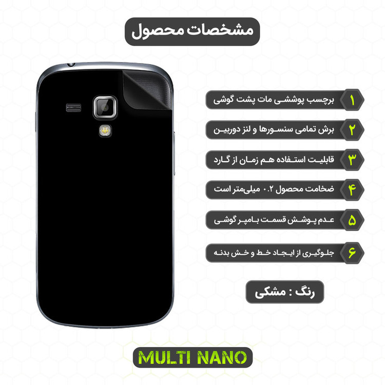 برچسب پوششی مولتی نانو مدل X-F1M مناسب برای گوشی موبایل سامسونگ Galaxy S Duos