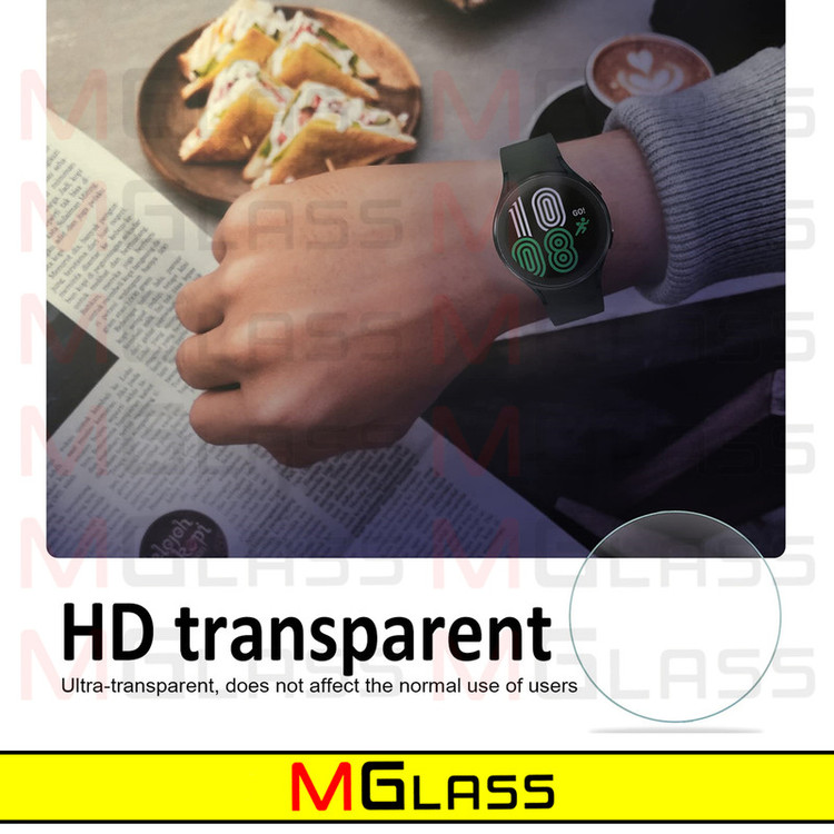 محافظ صفحه نمایش شیشهای امگلس مدل Glass-MG مناسب برای ساعت هوشمند سامسونگ Galaxy Watch 4 44mm