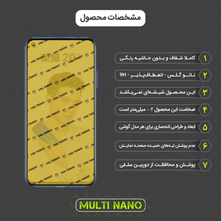 محافظ صفحه نمایش مولتی نانو مدل X-SFM مناسب برای گوشی موبایل آنر 20S به همراه برچسب پوششی