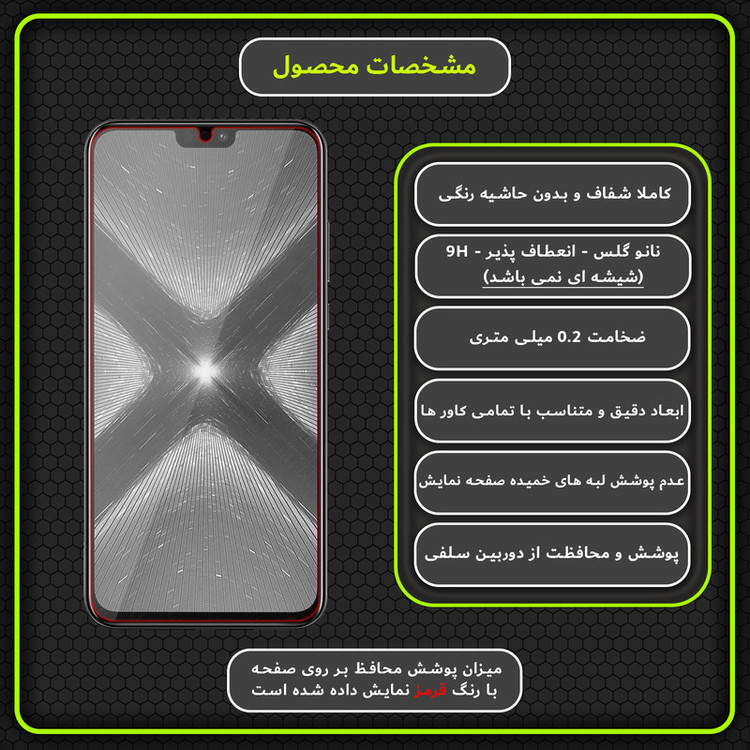 محافظ صفحه نمایش مولتی نانو مدل X-S2N مناسب برای گوشی موبایل آنر 8X بسته دو عددی