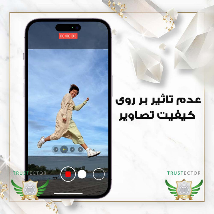 محافظ لنز دوربین تراستکتور مدل 3DLNZSLTR مناسب برای گوشی موبایل اپل iPhone 13 / iPhone 13 mini