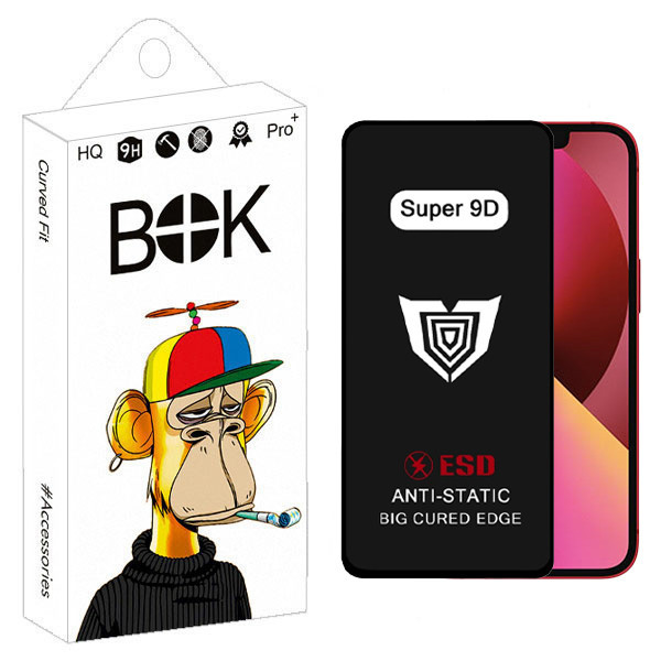 محافظ صفحه نمایش بوک مدل Super 9D Pro مناسب برای گوشی موبایل اپل Iphone 13 / 13 Pro / 14