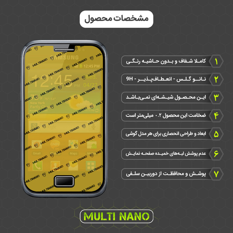 محافظ صفحه نمایش مولتی نانو مدل X-S2N مناسب برای گوشی موبایل سامسونگ Galaxy Ace Plus بسته دو عددی