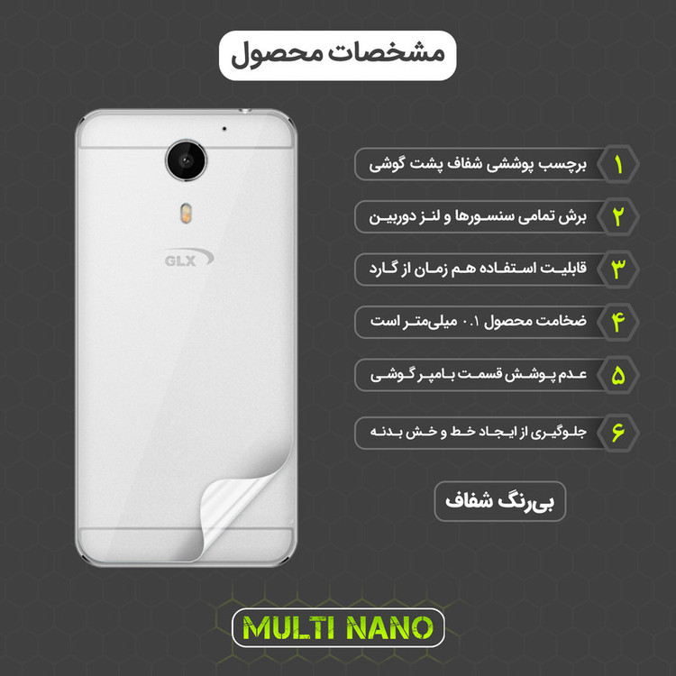 محافظ صفحه نمایش مولتی نانو مدل X-SFT مناسب برای گوشی موبایل جی ال ایکس Aria به همراه محافظ پشت