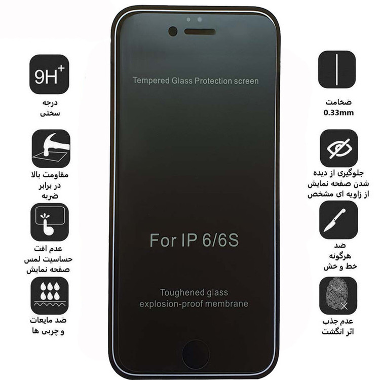 محافظ صفحه نمایش حریم شخصی مدل AK مناسب برای گوشی موبایل اپل 6 iphone