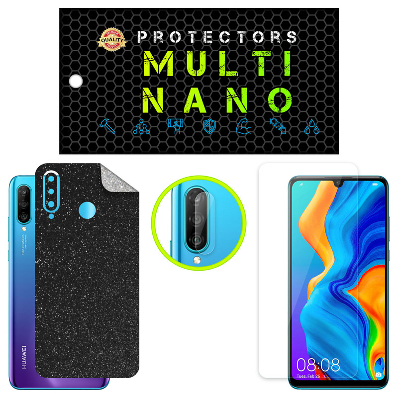محافظ صفحه نمایش مولتی نانو مدل X-SLFG مناسب برای گوشی موبایل هوآوی P30 Lite به همراه برچسب پوششی و محافظ لنز دوربین