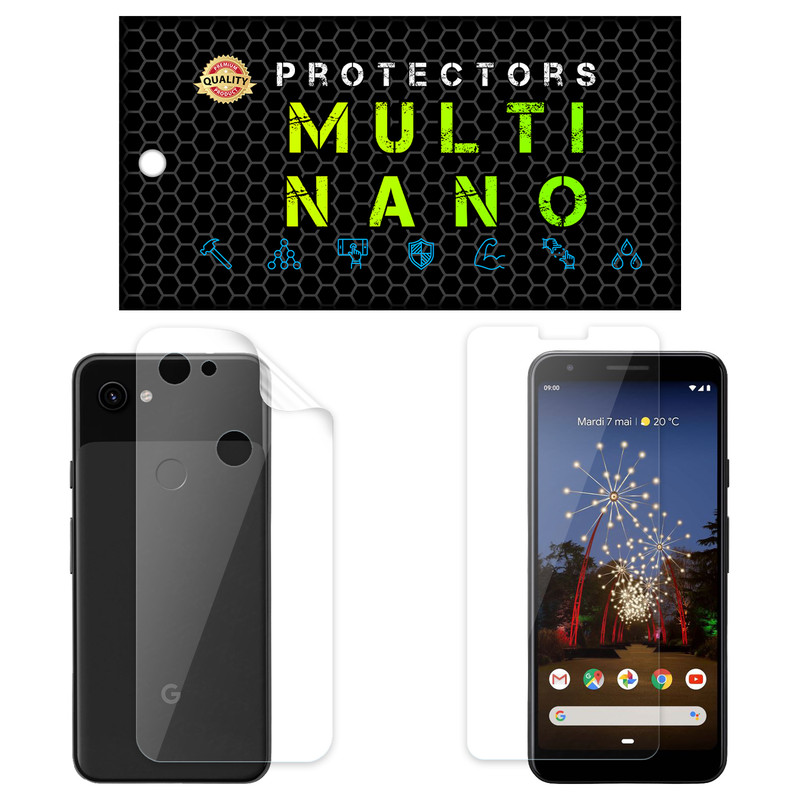 محافظ صفحه نمایش مولتی نانو مدل X-SFT مناسب برای گوشی موبایل گوگل Pixel 3A به همراه محافظ پشت