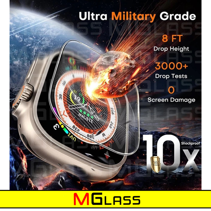 محافظ صفحه نمایش شیشهای امگلس مدل SH-MG مناسب برای ساعت هوشمند الترا T1000 Ultra 49mm