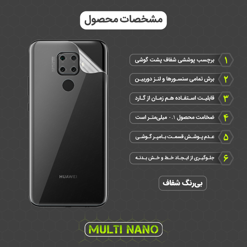 محافظ صفحه نمایش مولتی نانو مدل X-SFT مناسب برای گوشی موبایل هوآوی Nova 5Z به همراه محافظ پشت