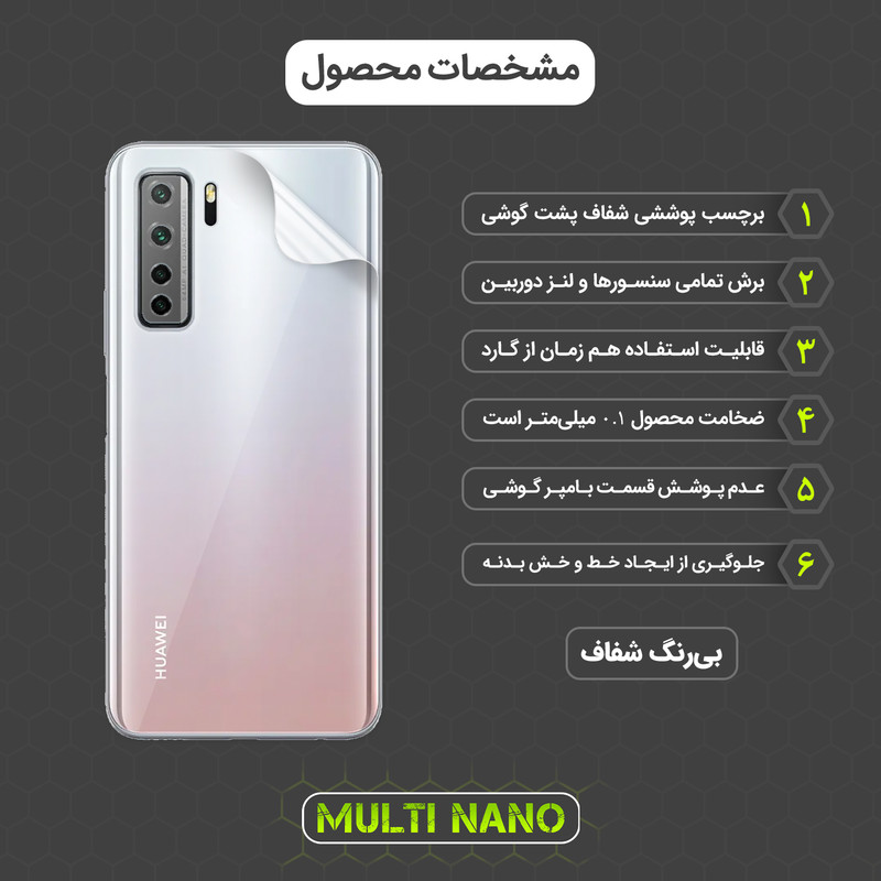 محافظ صفحه نمایش مولتی نانو مدل X-SFT مناسب برای گوشی موبایل هوآوی Nova 7 SE به همراه محافظ پشت