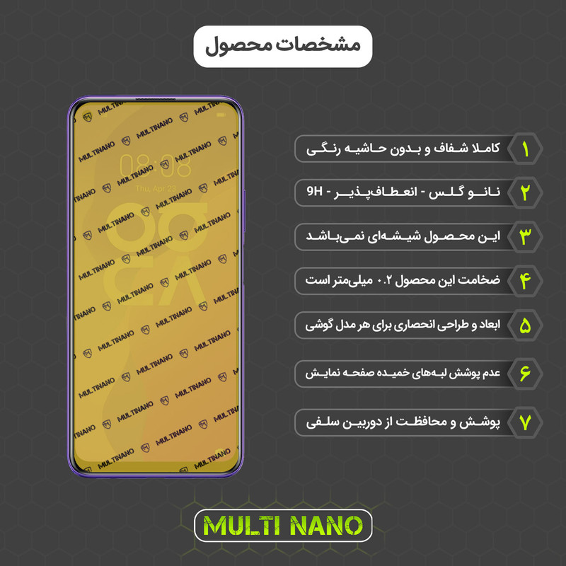 محافظ صفحه نمایش مولتی نانو مدل X-SFT مناسب برای گوشی موبایل هوآوی Nova 7 SE به همراه محافظ پشت
