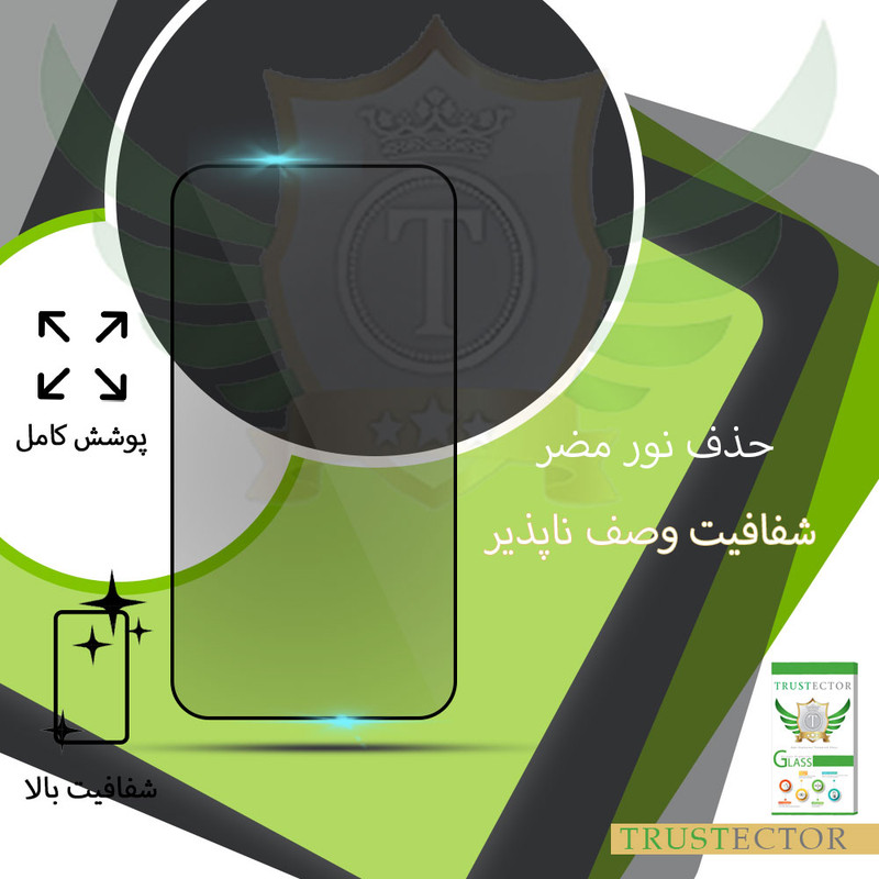 محافظ صفحه نمایش حریم شخصی تراستکتور مدل PSP مناسب برای گوشی موبایل اپل iPhone 13 Pro Max