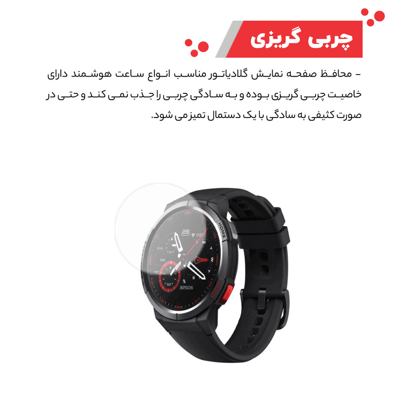 محافظ صفحه نمایش گلادیاتور مدل GWP1000 مناسب برای ساعت هوشمند شیائومی Mibro GS