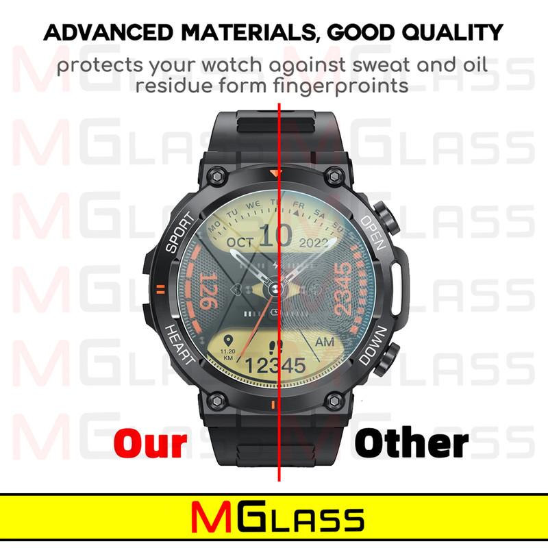 محافظ صفحه نمایش شیشهای امگلس مدل SH-MG مناسب برای ساعت هوشمند هپی تاچ K59 / K59 Pro