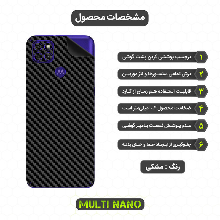 برچسب پوششی مولتی نانو مدل X-F1C مناسب برای گوشی موبایل موتورولا Moto G9 Power