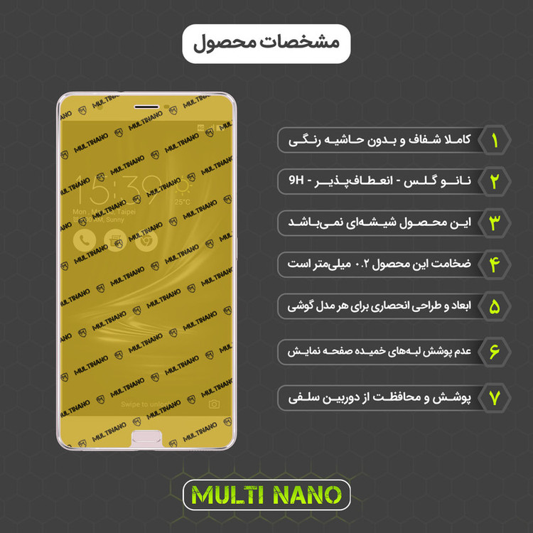 محافظ صفحه نمایش مولتی نانو مدل X-SFG مناسب برای گوشی موبایل ایسوس Zenfone 3 Ultra / ZU680KL به همراه برچسب پوششی