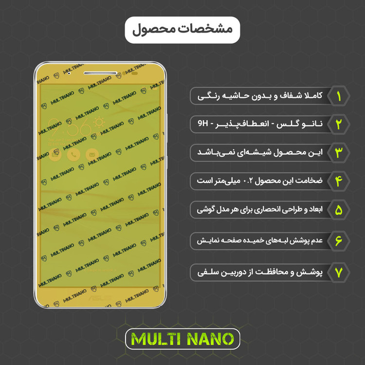 محافظ صفحه نمایش مولتی نانو مدل X-SFG مناسب برای گوشی موبایل ایسوس Zenfone Go / ZB690 به همراه برچسب پوششی