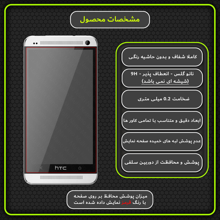 محافظ صفحه نمایش مولتی نانو مدل X-S2N مناسب برای گوشی موبایل اچ تی سی One M7 بسته دو عددی