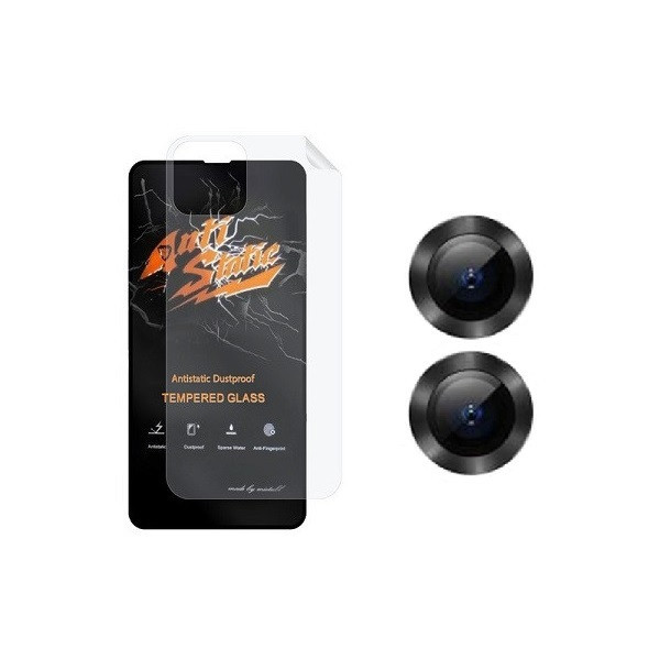 محافظ صفحه نمایش مدل 2ASN مناسب برای گوشی موبایل اپل iPhone 12 به همراه محافظ پشت گوشی و محافظ لنز دوربین