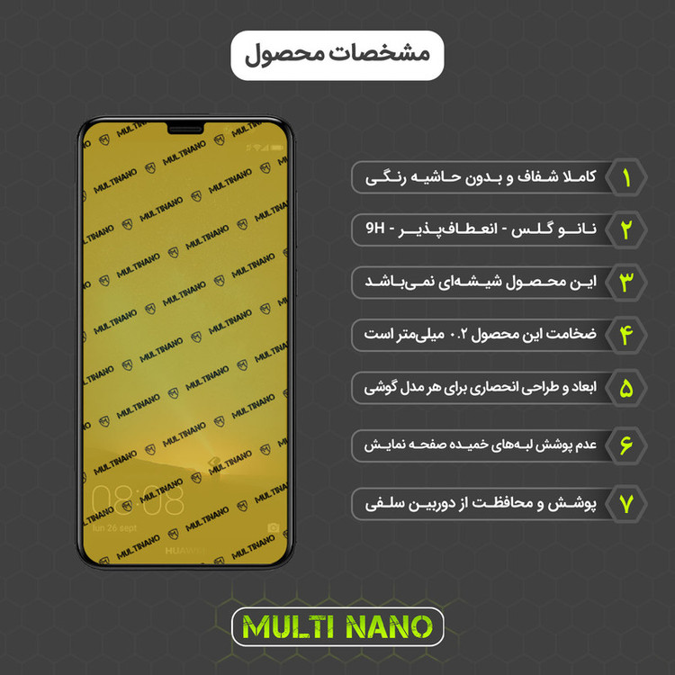 محافظ صفحه نمایش مولتی نانو مدل X-SFC مناسب برای گوشی موبایل هوآوی Nova 2i به همراه برچسب پوششی