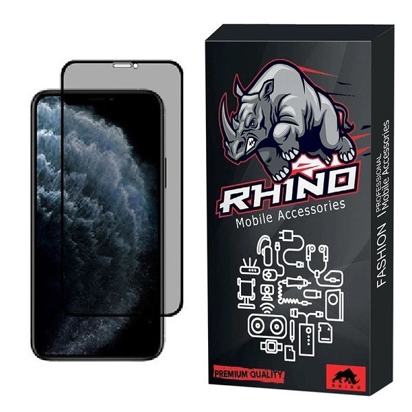 محافظ صفحه نمایش حریم شخصی راینو مدل Privacy مناسب برای گوشی موبایل اپل iPhone 13 pro