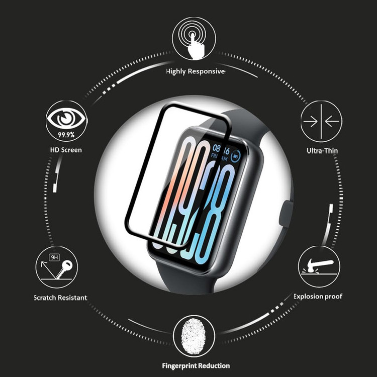 محافظ صفحه نمایش گلستیک مدل Nano Pmma GL مناسب برای ساعت هوشمند شیائومی Smart Band 9 Pro بسته دو عددی