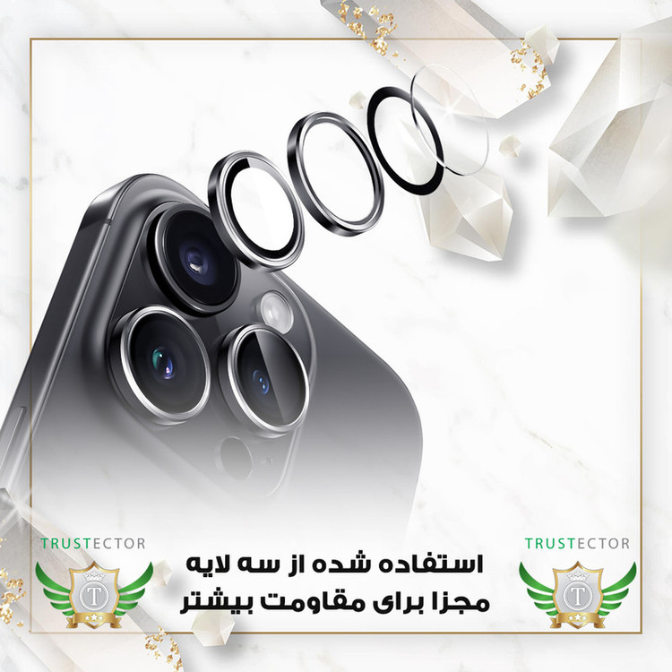محافظ لنز دوربین تراستکتور مدل RINT20 مناسب برای گوشی موبایل سامسونگ Galaxy S25 Ultra 5G