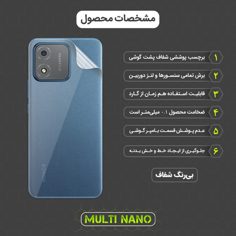 محافظ صفحه نمایش مولتی نانو مدل X-SFT مناسب برای گوشی موبایل آنر X5 به همراه محافظ پشت