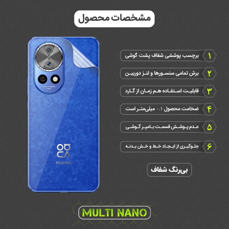 محافظ صفحه نمایش مولتی نانو مدل X-SFT مناسب برای گوشی موبایل هوآوی nova 12 Pro به همراه محافظ پشت