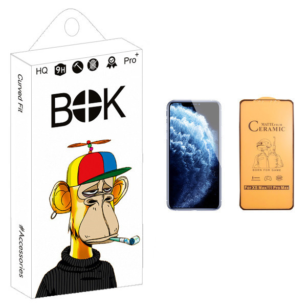 محافظ صفحه نمایش سرامیکی بوک مدل +HD مناسب برای گوشی موبایل اپل iPhone 11 Pro Max