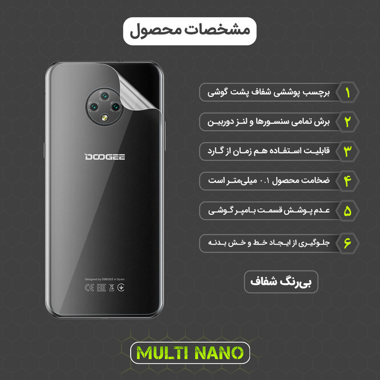 محافظ صفحه نمایش مولتی نانو مدل X-SFT مناسب برای گوشی موبایل دوجی X95 به همراه محافظ پشت