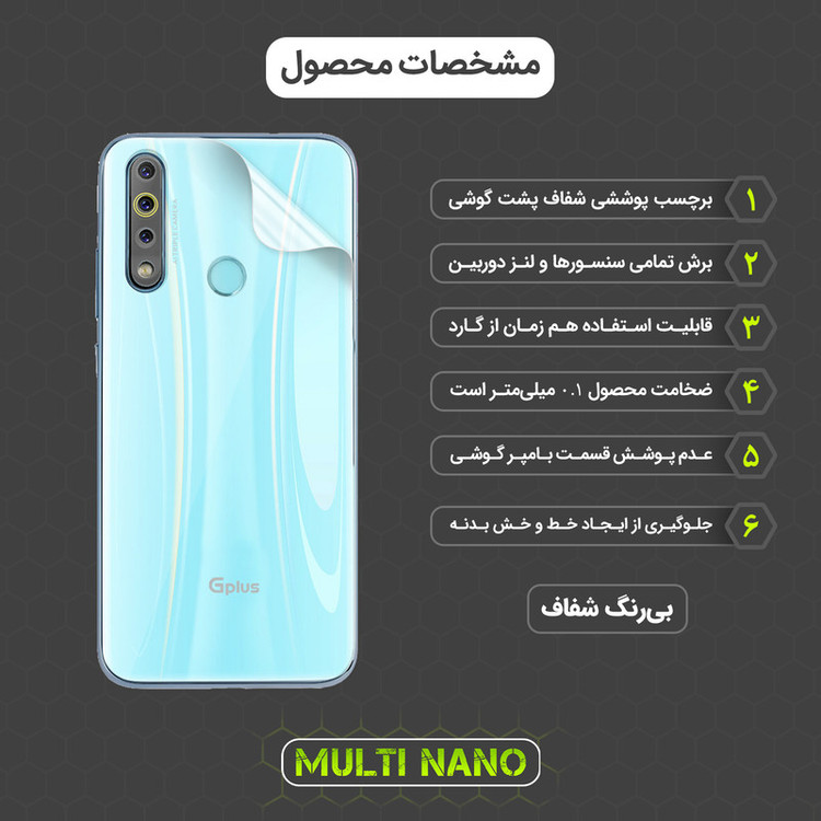 محافظ صفحه نمایش مولتی نانو مدل X-SFT مناسب برای گوشی موبایل جی پلاس P10 به همراه محافظ پشت