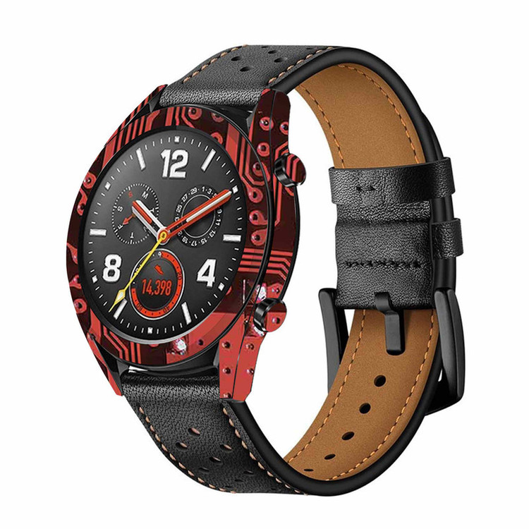 برچسب ماهوت طرح Red-Printed-Circuit-Board مناسب برای ساعت هوشمند هوآوی Watch GT
