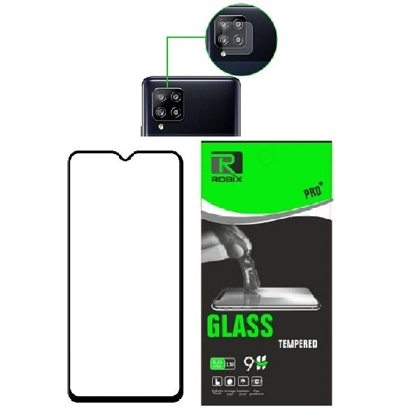 محافظ صفحه نمایش روبیکس مدل FL-A42 مناسب برای گوشی موبایل سامسونگ Galaxy A42 به همراه محافظ لنز دوربین