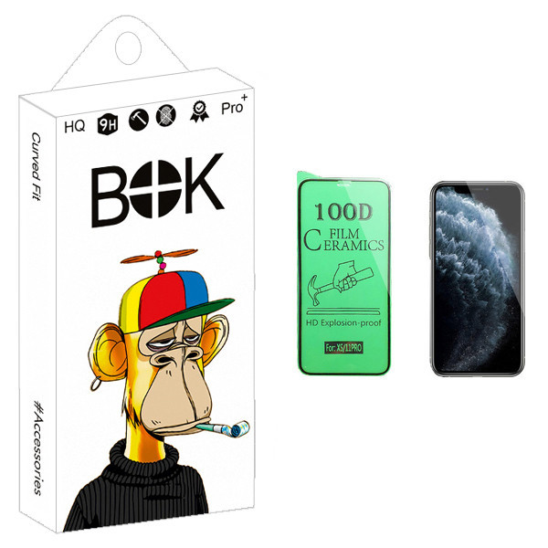 محافظ صفحه نمایش سرامیکی بوک مدل +HD مناسب برای گوشی موبایل اپل iPhone X