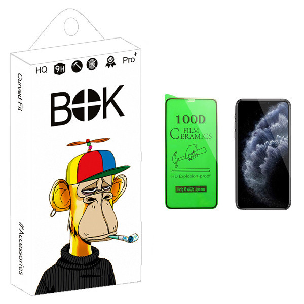 محافظ صفحه نمایش سرامیکی بوک مدل +HD مناسب برای گوشی موبایل اپل iPhone 11 Pro Max