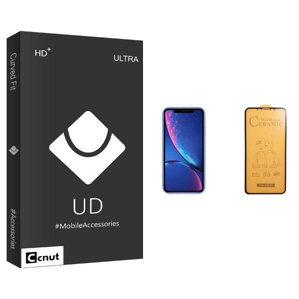 محافظ صفحه نمایش سرامیکی کوکونات مدل UD Black مناسب برای گوشی موبایل اپل iPhone XR
