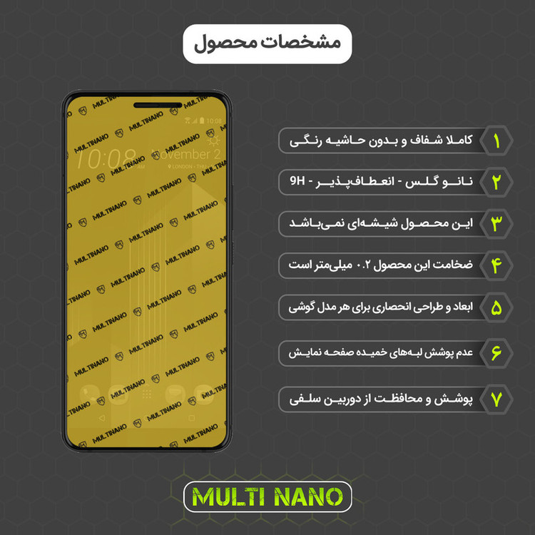 محافظ صفحه نمایش مولتی نانو مدل X-SFC مناسب برای گوشی موبایل اچ تی سی U11 Plus به همراه برچسب پوششی