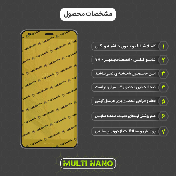 محافظ صفحه نمایش مولتی نانو مدل X-SFC مناسب برای گوشی موبایل نوکیا C01 Plus به همراه برچسب پوششی