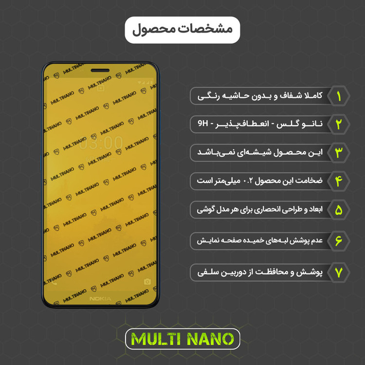محافظ صفحه نمایش مولتی نانو مدل X-SFC مناسب برای گوشی موبایل نوکیا C3 به همراه برچسب پوششی