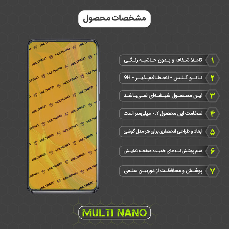 محافظ صفحه نمایش مولتی نانو مدل X-S2N مناسب برای گوشی موبایل کوبوت Note 7 بسته دو عددی