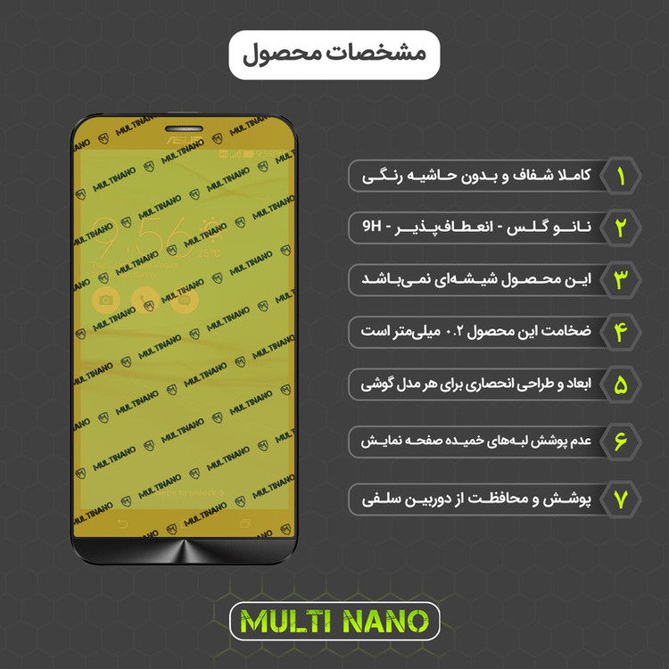 محافظ صفحه نمایش مولتی نانو مدل X-SFC مناسب برای گوشی موبایل ایسوس Zenfone Go TV 5.5 in / G550KL به همراه برچسب پوششی