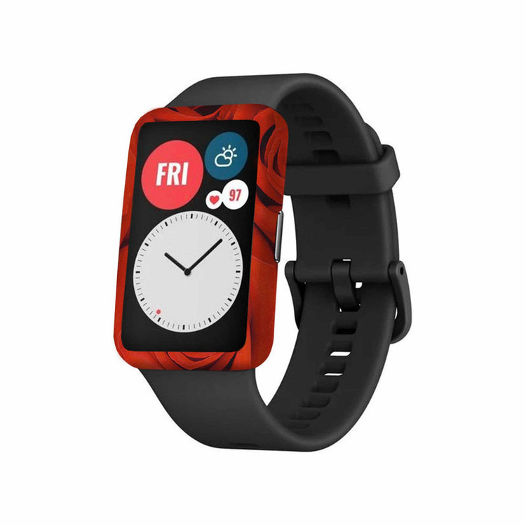 برچسب ماهوت طرح Red-Flower مناسب برای ساعت هوشمند هوآوی Watch Fit