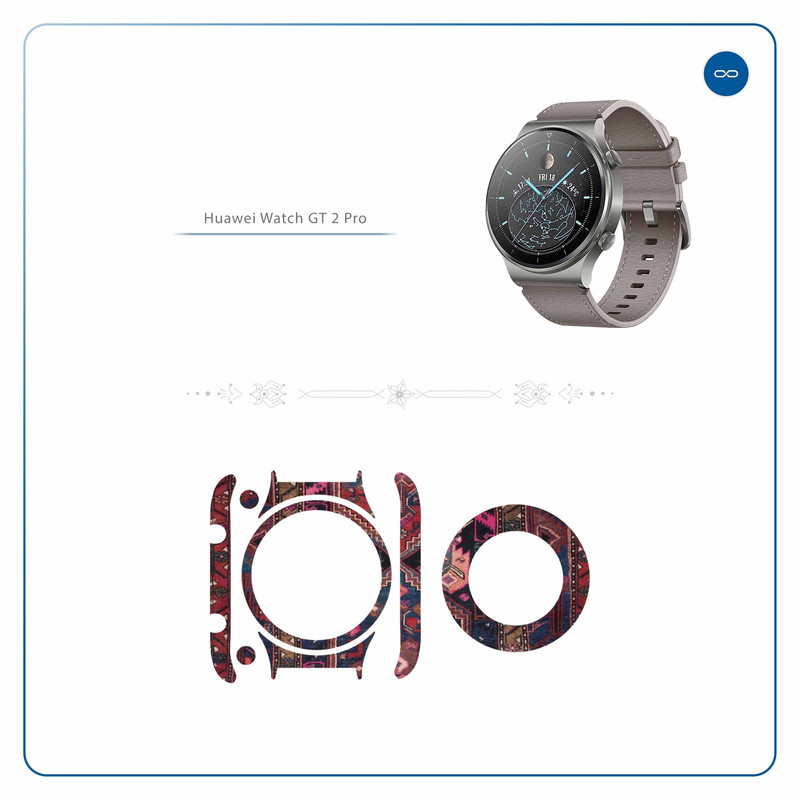 برچسب ماهوت طرح Rug مناسب برای ساعت هوشمند هوآوی Watch GT 2 Pro