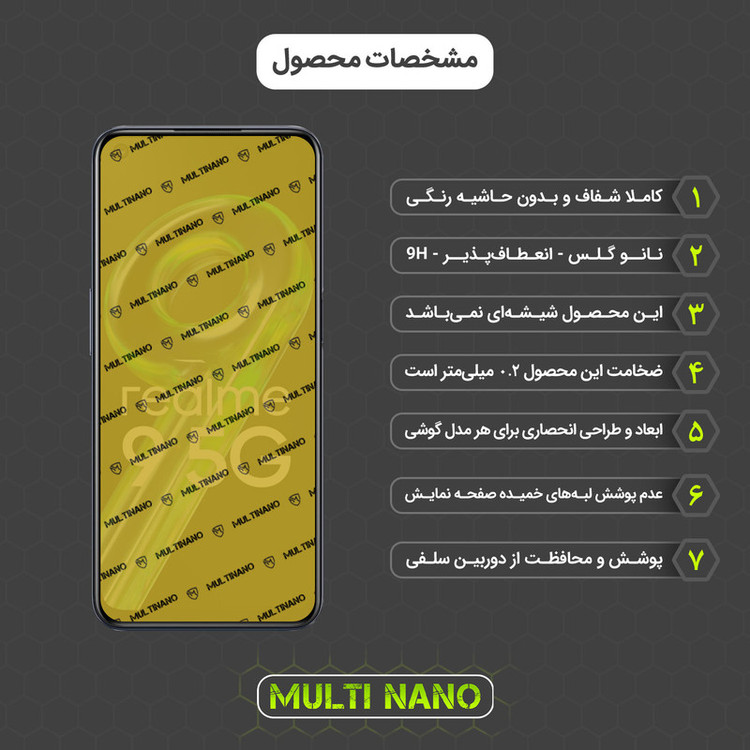 محافظ صفحه نمایش مولتی نانو مدل X-SFM مناسب برای گوشی موبایل ریلمی 9 5G India به همراه برچسب پوششی